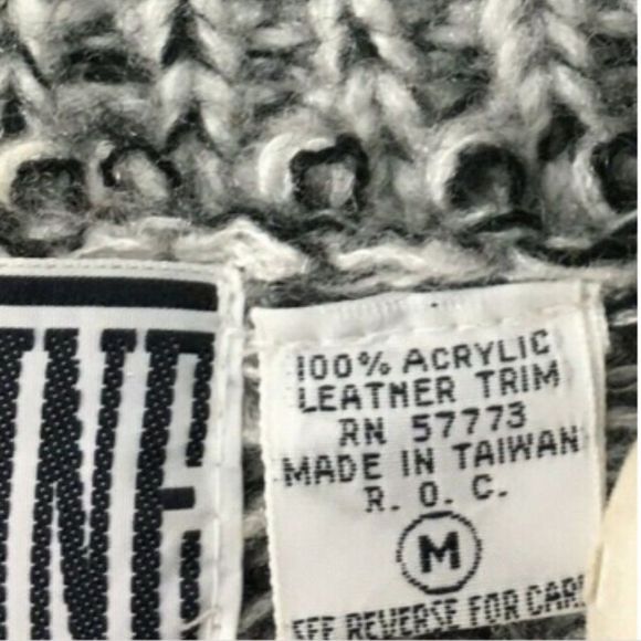 Front Line Mens Sweater Leather Trim Size Meduim - Picture 4 of 4